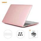 ENKAY 3 in 1 Crystal Laptop Protective Case + US Version TPU Keyboard Film + Anti-dust Plugs Set for MacBook Pro 15.4 inch A1707 & A1990 (with Touch Bar)(Pink) - 1