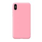 Ultra-thin Liquid Silicone All-inclusive Mobile Phone Case Environmentally Friendly Material Can Be Washed Mobile Phone Case for iPhone X/XS(Pink) - 1