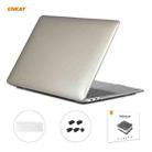 ENKAY 3 in 1 Crystal Laptop Protective Case + US Version TPU Keyboard Film + Anti-dust Plugs Set for MacBook Air 13.3 inch A1932 (2018)(Grey) - 1