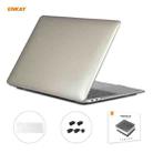 For MacBook Air 13.3 inch A1932 2018 ENKAY 3 in 1 Crystal Laptop Protective Case and EU Version TPU Keyboard Film and Anti-dust Plugs Set(Grey) - 1