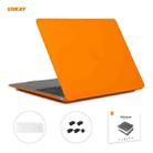 ENKAY 3 in 1 Matte Laptop Protective Case + US Version TPU Keyboard Film + Anti-dust Plugs Set for MacBook Air 13.3 inch A1932 (2018)(Orange) - 1