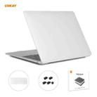 ENKAY 3 in 1 Matte Laptop Protective Case + US Version TPU Keyboard Film + Anti-dust Plugs Set for MacBook Air 13.3 inch A1932 (2018)(White) - 1