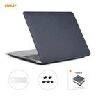 ENKAY 3 in 1 Matte Laptop Protective Case + EU Version TPU Keyboard Film + Anti-dust Plugs Set for MacBook Air 13.3 inch A1932 (2018)(Black) - 1
