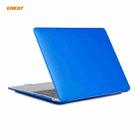 ENKAY 3 in 1 Matte Laptop Protective Case + EU Version TPU Keyboard Film + Anti-dust Plugs Set for MacBook Air 13.3 inch A1932 (2018)(Dark Blue) - 2
