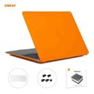 ENKAY 3 in 1 Matte Laptop Protective Case + EU Version TPU Keyboard Film + Anti-dust Plugs Set for MacBook Air 13.3 inch A1932 (2018)(Orange) - 1