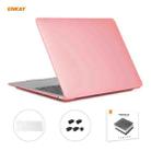 ENKAY 3 in 1 Matte Laptop Protective Case + EU Version TPU Keyboard Film + Anti-dust Plugs Set for MacBook Air 13.3 inch A1932 (2018)(Pink) - 1