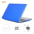 ENKAY 3 in 1 Crystal Laptop Protective Case + EU Version TPU Keyboard Film + Anti-dust Plugs Set for MacBook Pro 13.3 inch A2251 & A2289 & A2338 (with Touch Bar)(Dark Blue) - 1