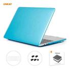 ENKAY 3 in 1 Crystal Laptop Protective Case + EU Version TPU Keyboard Film + Anti-dust Plugs Set for MacBook Pro 13.3 inch A2251 & A2289 & A2338 (with Touch Bar)(Light Blue) - 1
