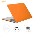 ENKAY 3 in 1 Matte Laptop Protective Case + US Version TPU Keyboard Film + Anti-dust Plugs Set for MacBook Pro 13.3 inch A2251 & A2289 & A2338 (with Touch Bar)(Orange) - 1