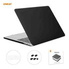 ENKAY 3 in 1 Matte Laptop Protective Case + US Version TPU Keyboard Film + Anti-dust Plugs Set for MacBook Pro 16 inch A2141 (with Touch Bar)(Black) - 1