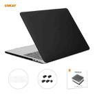 ENKAY 3 in 1 Matte Laptop Protective Case + EU Version TPU Keyboard Film + Anti-dust Plugs Set for MacBook Pro 16 inch A2141 (with Touch Bar)(Black) - 1