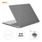 ENKAY 3 in 1 Matte Laptop Protective Case + EU Version TPU Keyboard Film + Anti-dust Plugs Set for MacBook Pro 16 inch A2141 (with Touch Bar)(Grey) - 1