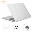 ENKAY 3 in 1 Matte Laptop Protective Case + EU Version TPU Keyboard Film + Anti-dust Plugs Set for MacBook Pro 16 inch A2141 (with Touch Bar)(White) - 1