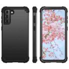 For Samsung Galaxy S21 Plus 5G PC+ Silicone Three-piece Anti-drop Mobile Phone Protective Back Cover(Black) - 1