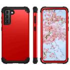 For Samsung Galaxy S21 Plus 5G PC+ Silicone Three-piece Anti-drop Mobile Phone Protective Back Cover(Red) - 1