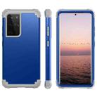 For Samsung Galaxy S21 Ultra  5G PC+ Silicone Three-piece Anti-drop Mobile Phone Protective Back Cover(Blue) - 1