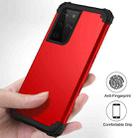 For Samsung Galaxy S21 Ultra  5G PC+ Silicone Three-piece Anti-drop Mobile Phone Protective Back Cover(Red) - 2