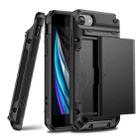 For iPhone 7 & 8 PC+TPU Shockproof Heavy Duty Armor Protective Case with Slide Multi-Card Slot(Black) - 1