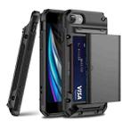 For iPhone 7 Plus / 8 Plus PC+TPU Shockproof Heavy Duty Armor Protective Case with Slide Multi-Card Slot(Black) - 1