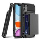 For iPhone 11 PC+TPU Shockproof Armor Protective Case with Card Slot(Black) - 1
