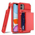 For iPhone 11 Pro Max PC+TPU Shockproof Armor Protective Case with Card Slot(Red) - 1