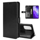For OPPO Reno 5 5G R64 Texture Single Horizontal Flip Protective Case with Holder & Card Slots & Wallet& Photo Frame(Black) - 1