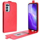 For OPPO Reno5 5G R64 Texture Single Vertical Flip Leather Protective Case with Card Slots & Photo Frame(Red) - 1