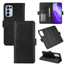 For OPPO Reno5 5G Dual-side Magnetic Buckle Horizontal Flip Leather Case with Holder & Card Slots & Wallet(Black) - 1