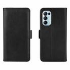 For OPPO Reno5 5G Dual-side Magnetic Buckle Horizontal Flip Leather Case with Holder & Card Slots & Wallet(Black) - 2