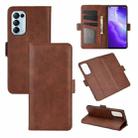 For OPPO Reno5 5G Dual-side Magnetic Buckle Horizontal Flip Leather Case with Holder & Card Slots & Wallet(Brown) - 1