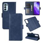 For OPPO Reno5 5G Dual-side Magnetic Buckle Horizontal Flip Leather Case with Holder & Card Slots & Wallet(Dark Blue) - 1