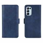 For OPPO Reno5 5G Dual-side Magnetic Buckle Horizontal Flip Leather Case with Holder & Card Slots & Wallet(Dark Blue) - 2