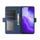 For OPPO Reno5 5G Dual-side Magnetic Buckle Horizontal Flip Leather Case with Holder & Card Slots & Wallet(Dark Blue) - 5