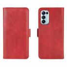 For OPPO Reno5 5G Dual-side Magnetic Buckle Horizontal Flip Leather Case with Holder & Card Slots & Wallet(Red) - 2