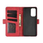 For OPPO Reno5 5G Dual-side Magnetic Buckle Horizontal Flip Leather Case with Holder & Card Slots & Wallet(Red) - 4