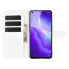 For OPPO Reno5 5G Litchi Texture Horizontal Flip Protective Case with Holder & Card Slots & Wallet(White) - 5