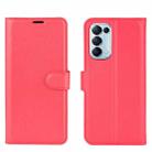 For OPPO Reno5 5G Litchi Texture Horizontal Flip Protective Case with Holder & Card Slots & Wallet(Red) - 2