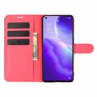 For OPPO Reno5 5G Litchi Texture Horizontal Flip Protective Case with Holder & Card Slots & Wallet(Red) - 5