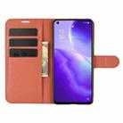 For OPPO Reno5 5G Litchi Texture Horizontal Flip Protective Case with Holder & Card Slots & Wallet(Brown) - 5