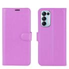 For OPPO Reno5 5G Litchi Texture Horizontal Flip Protective Case with Holder & Card Slots & Wallet(Purple) - 2