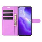 For OPPO Reno5 5G Litchi Texture Horizontal Flip Protective Case with Holder & Card Slots & Wallet(Purple) - 5