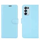 For OPPO Reno5 5G Litchi Texture Horizontal Flip Protective Case with Holder & Card Slots & Wallet(Blue) - 2