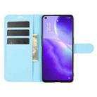 For OPPO Reno5 5G Litchi Texture Horizontal Flip Protective Case with Holder & Card Slots & Wallet(Blue) - 5