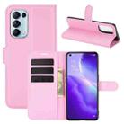 For OPPO Reno5 5G Litchi Texture Horizontal Flip Protective Case with Holder & Card Slots & Wallet(Pink) - 1