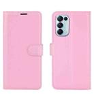 For OPPO Reno5 5G Litchi Texture Horizontal Flip Protective Case with Holder & Card Slots & Wallet(Pink) - 2