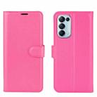 For OPPO Reno5 5G Litchi Texture Horizontal Flip Protective Case with Holder & Card Slots & Wallet(Rose Red) - 2