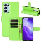 For OPPO Reno5 5G Litchi Texture Horizontal Flip Protective Case with Holder & Card Slots & Wallet(Green) - 1