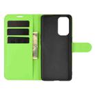 For OPPO Reno5 5G Litchi Texture Horizontal Flip Protective Case with Holder & Card Slots & Wallet(Green) - 4