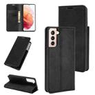 For Samsung Galaxy S21 Plus 5G Retro-skin Business Magnetic Suction Leather Case with Holder & Card Slots & Wallet(Black) - 1