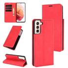 For Samsung Galaxy S21 Plus 5G Retro-skin Business Magnetic Suction Leather Case with Holder & Card Slots & Wallet(Red) - 1